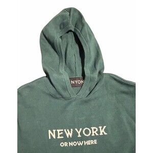 New York or Nowhere NYON Men's Green Hoodie Sweatshirt with Front Pockets S/M